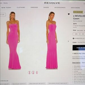 Norma Kamali Hot Pink Strapless Mermaid Gown